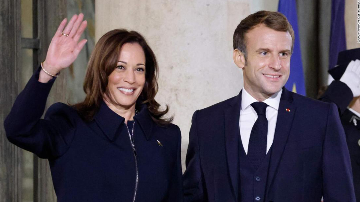 la rencontre entre le vice-président Harris et Macron à Paris